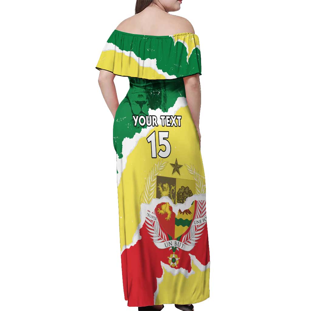 Custom Senegal Beach Soccer 2025 Off Shoulder Maxi Dress Allez Lions de la Teranga