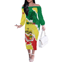Custom Senegal Beach Soccer 2025 Off The Shoulder Long Sleeve Dress Allez Lions de la Teranga