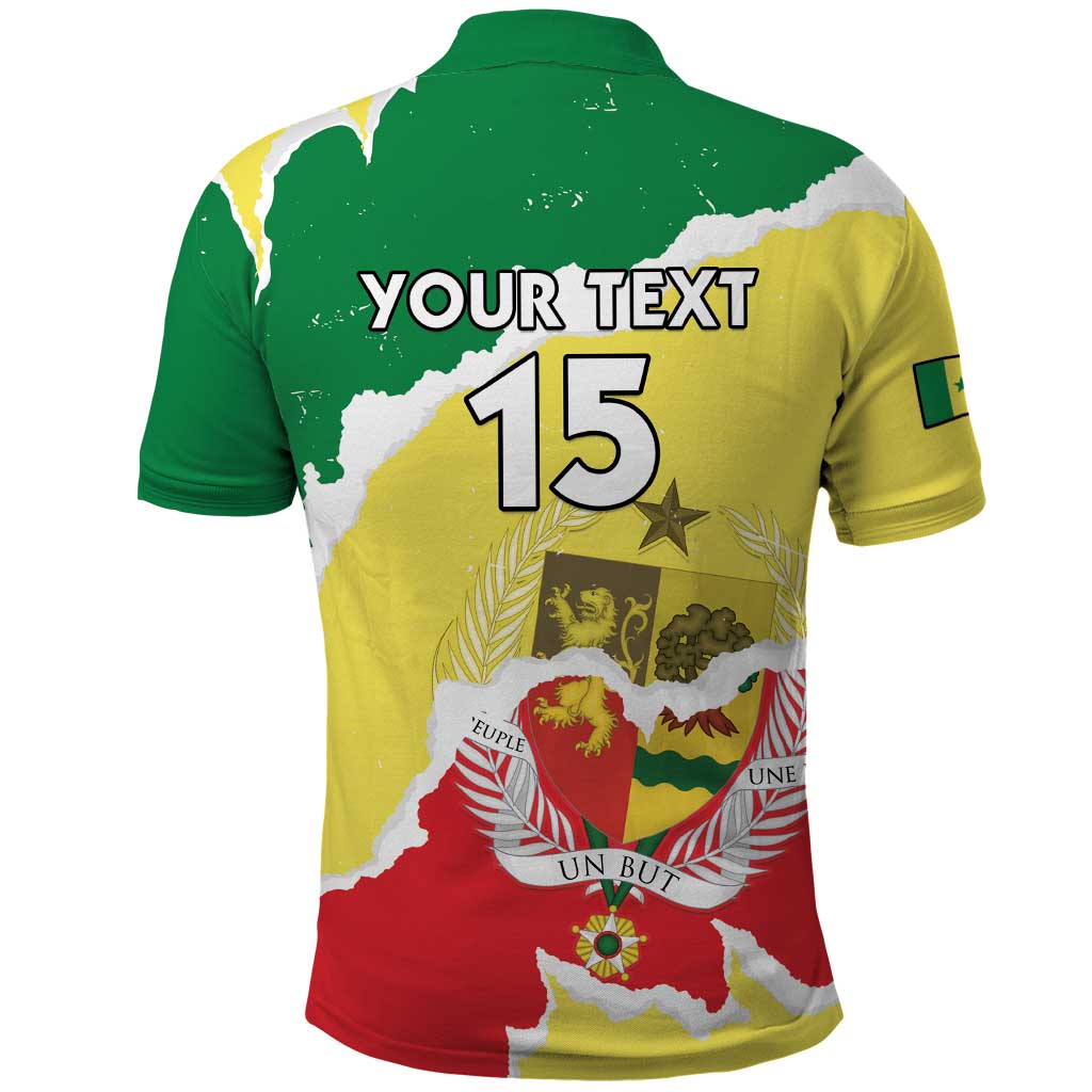 Custom Senegal Beach Soccer 2025 Polo Shirt Allez Lions de la Teranga
