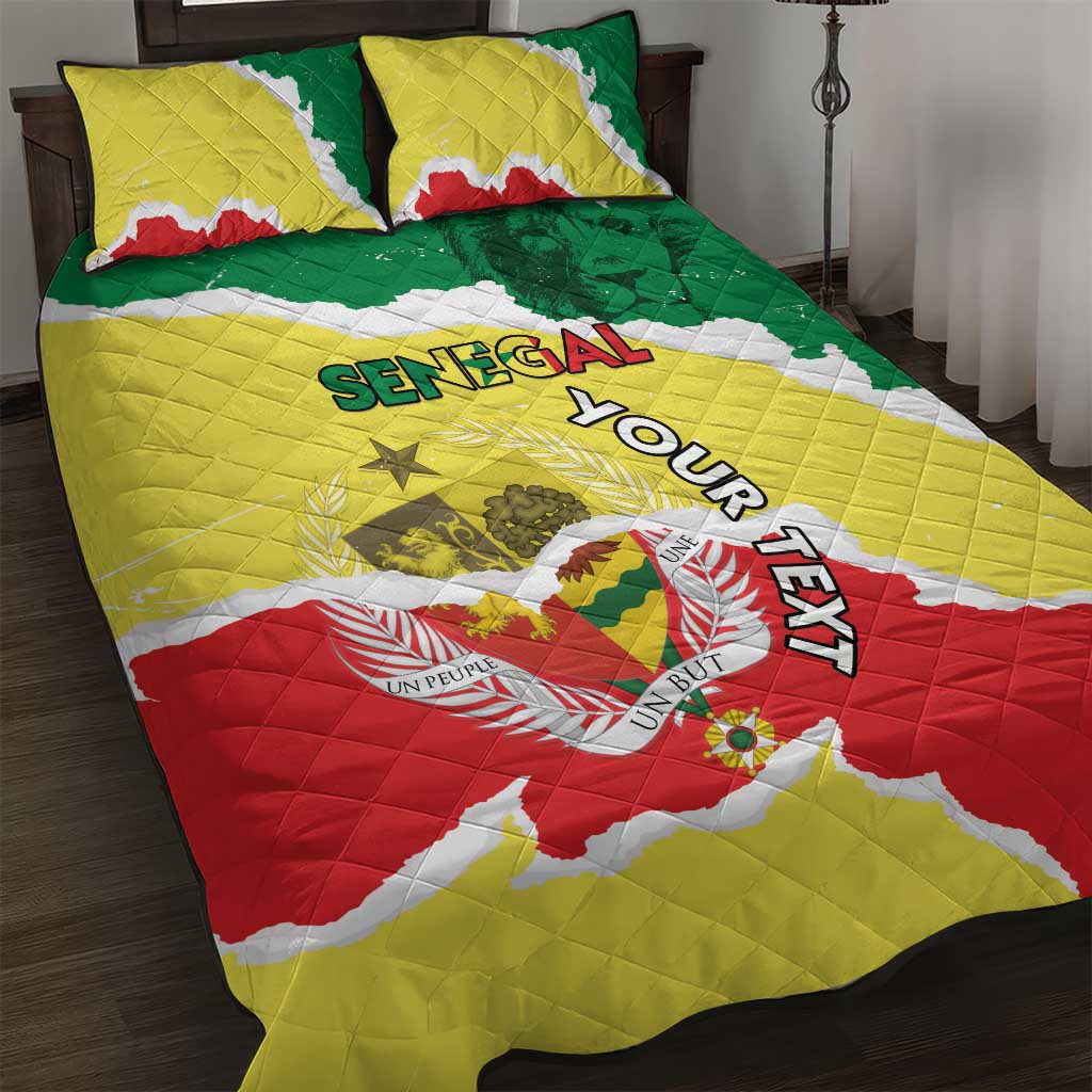 Custom Senegal Beach Soccer 2025 Quilt Bed Set Allez Lions de la Teranga