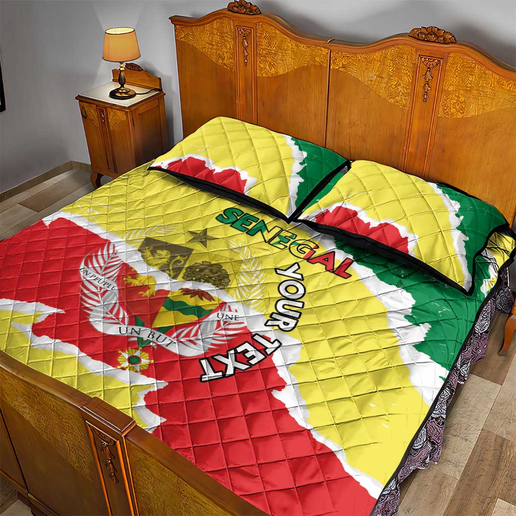 Custom Senegal Beach Soccer 2025 Quilt Bed Set Allez Lions de la Teranga