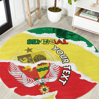 Custom Senegal Beach Soccer 2025 Round Carpet Allez Lions de la Teranga