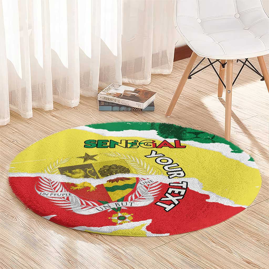 Custom Senegal Beach Soccer 2025 Round Carpet Allez Lions de la Teranga
