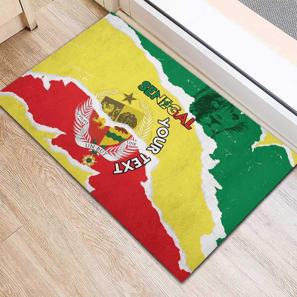 Custom Senegal Beach Soccer 2025 Rubber Doormat Allez Lions de la Teranga