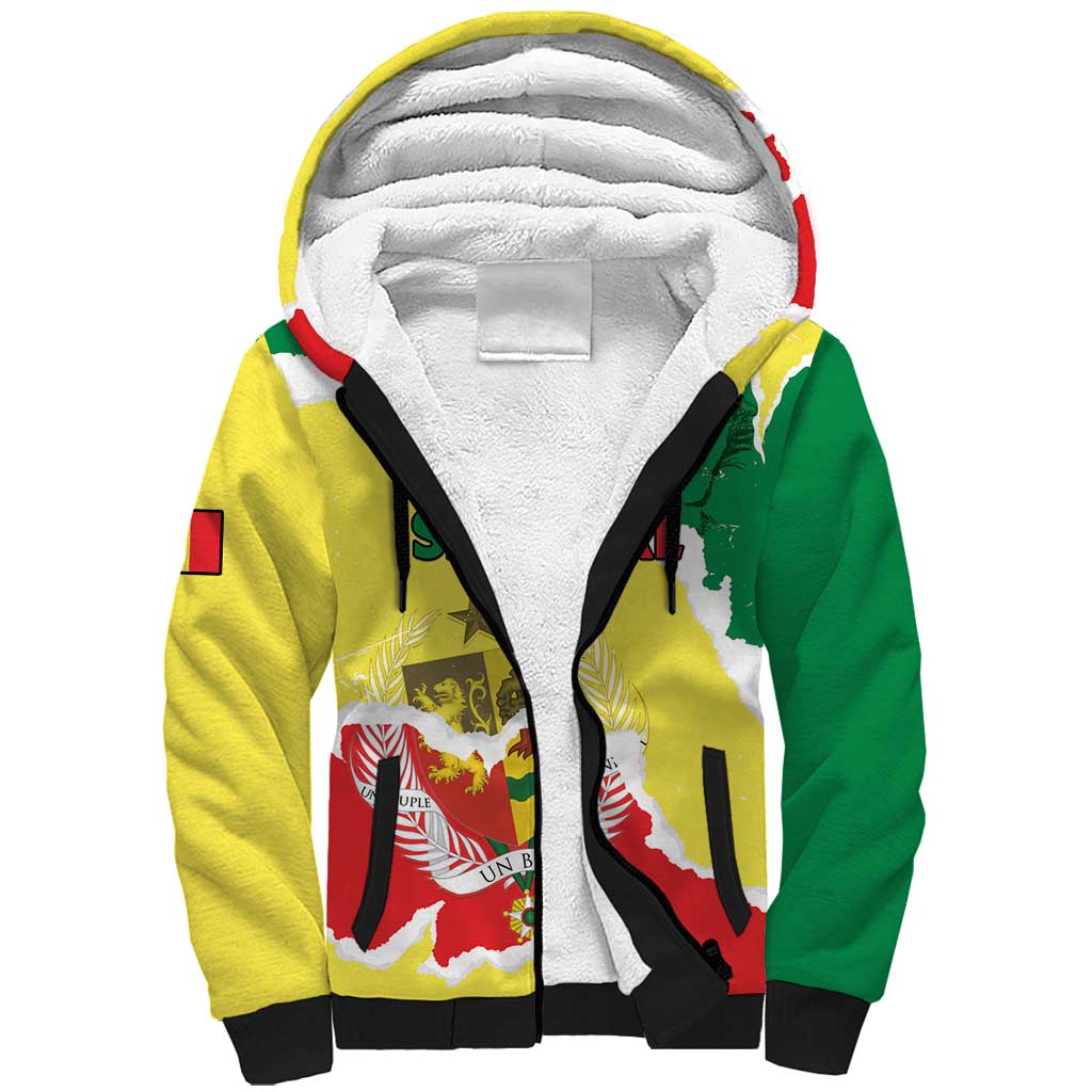Custom Senegal Beach Soccer 2025 Sherpa Hoodie Allez Lions de la Teranga