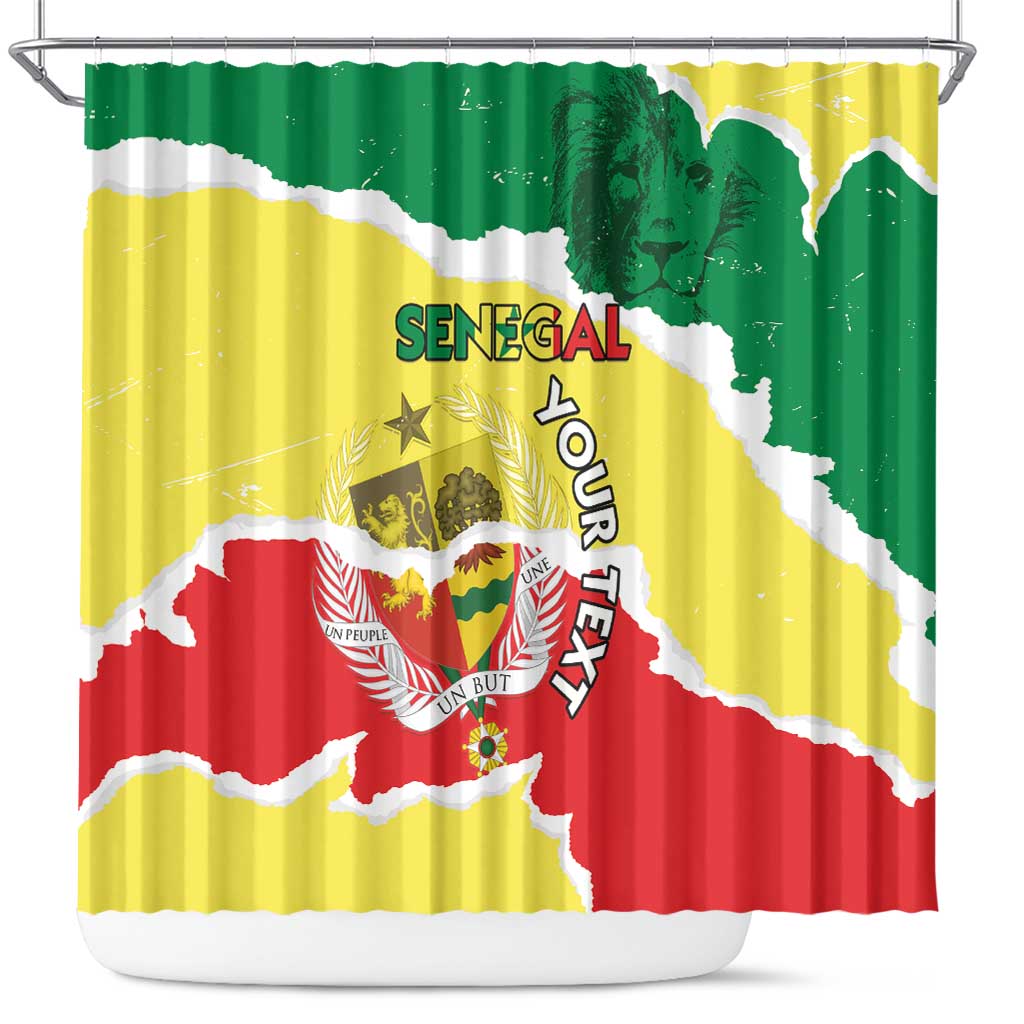 Custom Senegal Beach Soccer 2025 Shower Curtain Allez Lions de la Teranga