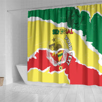 Custom Senegal Beach Soccer 2025 Shower Curtain Allez Lions de la Teranga