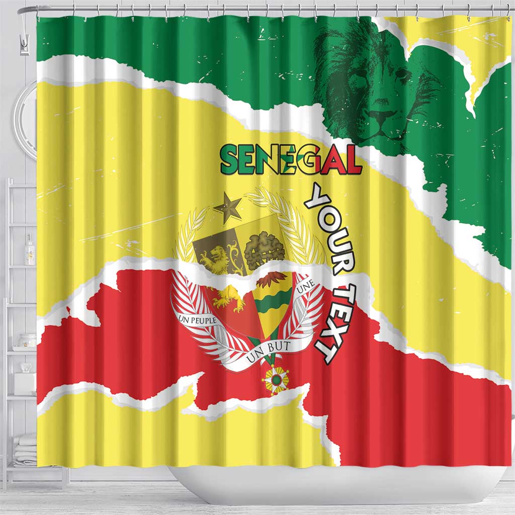 Custom Senegal Beach Soccer 2025 Shower Curtain Allez Lions de la Teranga