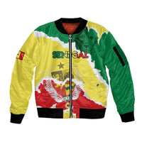 Custom Senegal Beach Soccer 2025 Sleeve Zip Bomber Jacket Allez Lions de la Teranga