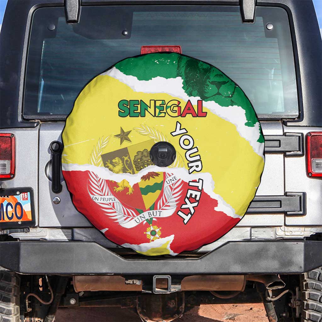 Custom Senegal Beach Soccer 2025 Spare Tire Cover Allez Lions de la Teranga