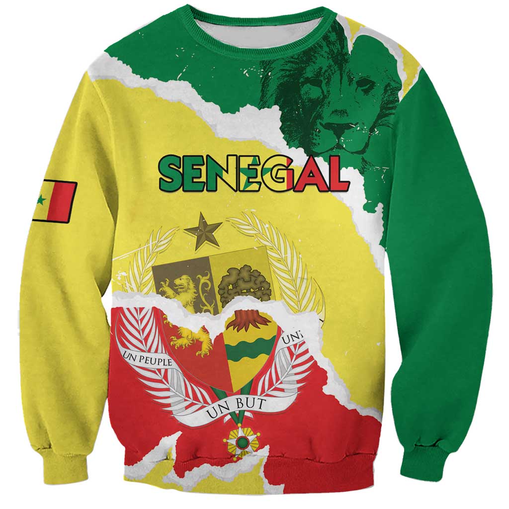Custom Senegal Beach Soccer 2025 Sweatshirt Allez Lions de la Teranga