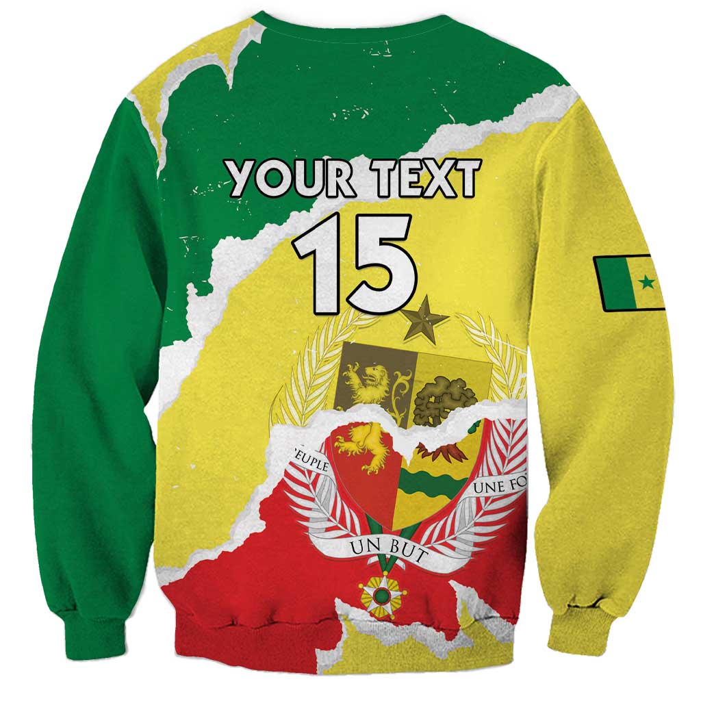 Custom Senegal Beach Soccer 2025 Sweatshirt Allez Lions de la Teranga