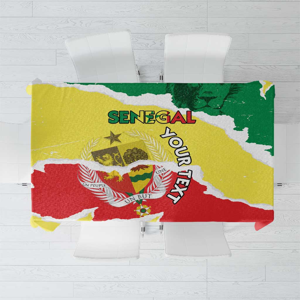 Custom Senegal Beach Soccer 2025 Tablecloth Allez Lions de la Teranga