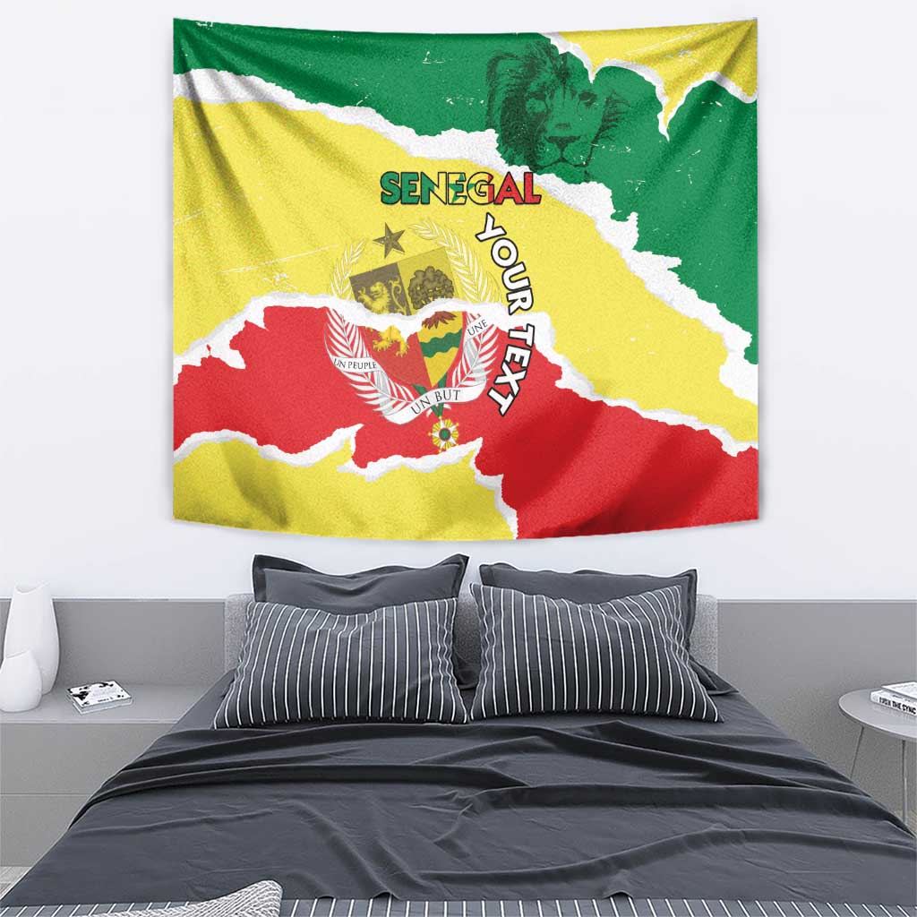 Custom Senegal Beach Soccer 2025 Tapestry Allez Lions de la Teranga