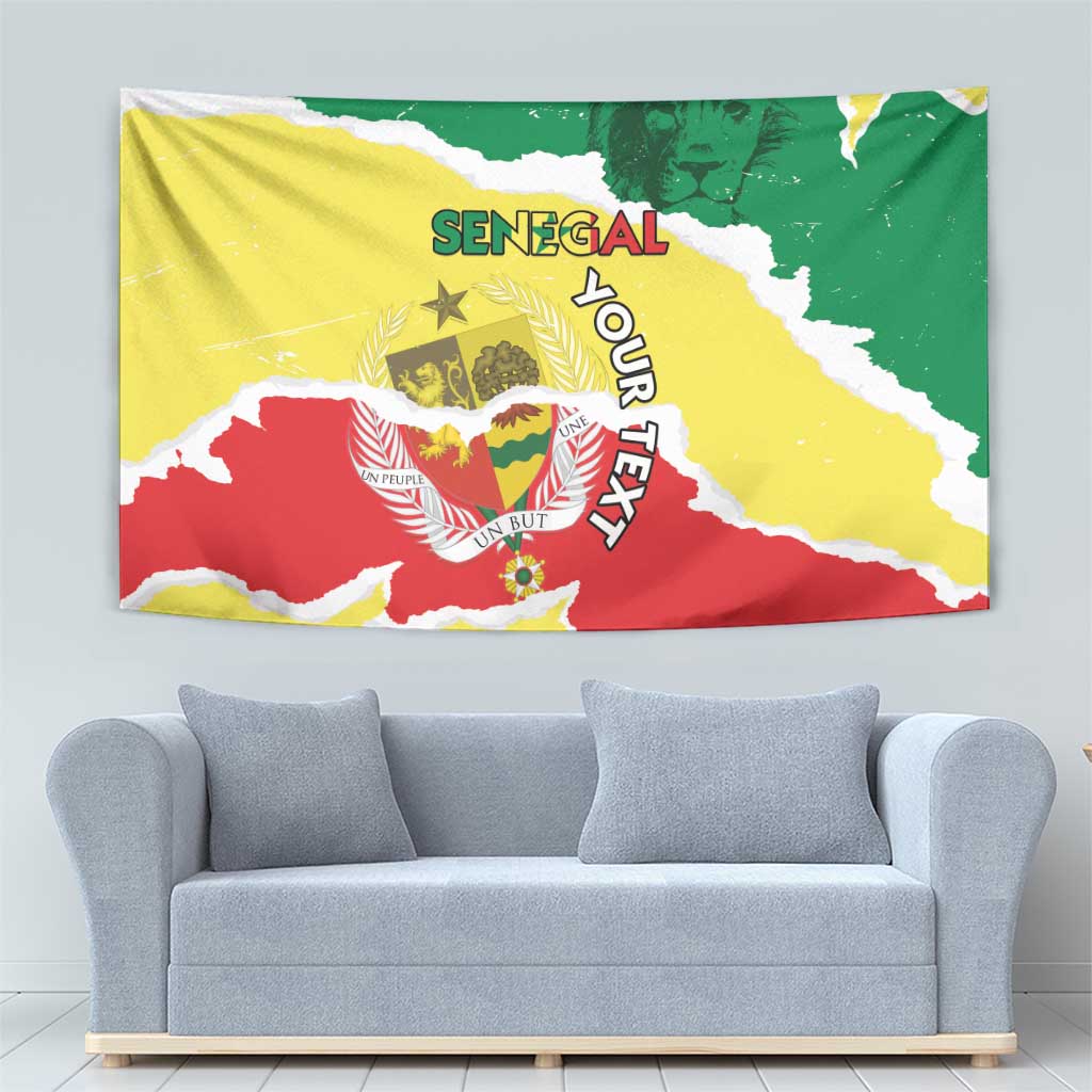 Custom Senegal Beach Soccer 2025 Tapestry Allez Lions de la Teranga