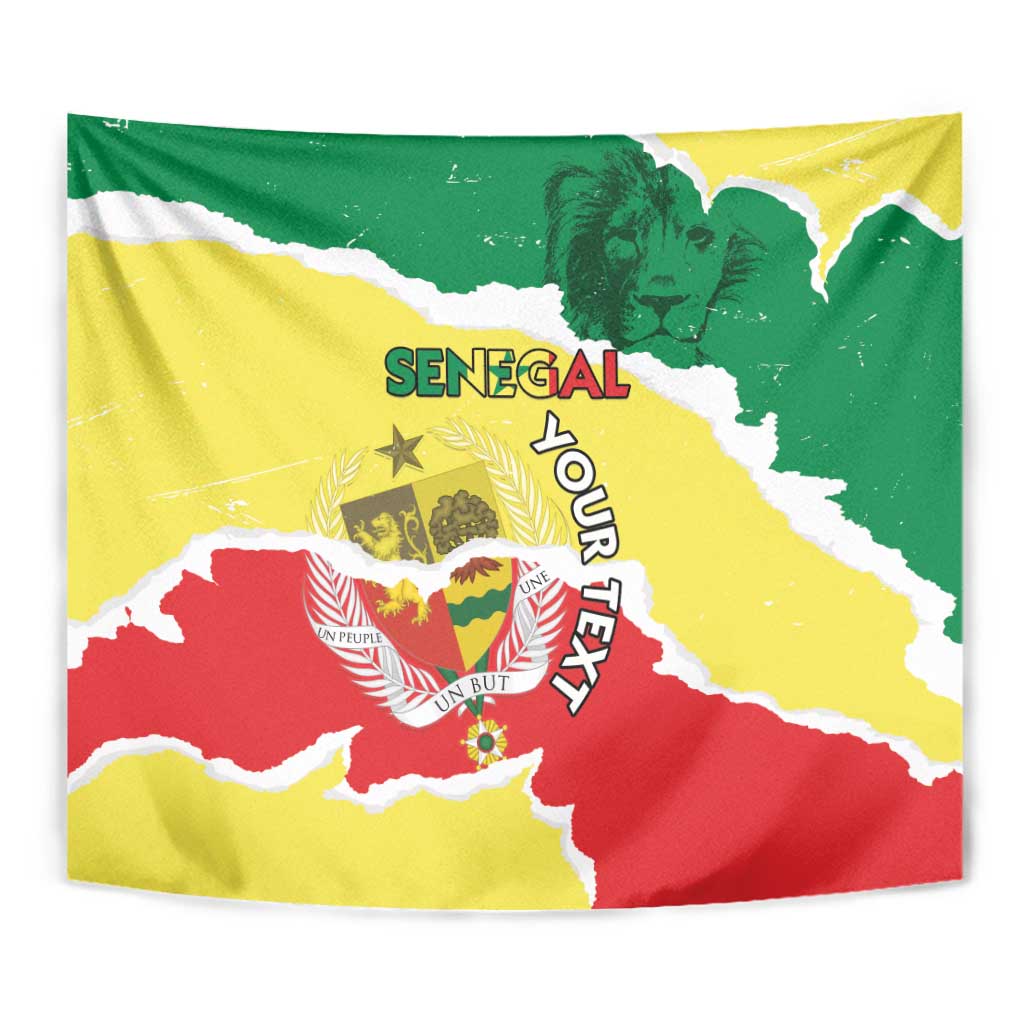 Custom Senegal Beach Soccer 2025 Tapestry Allez Lions de la Teranga