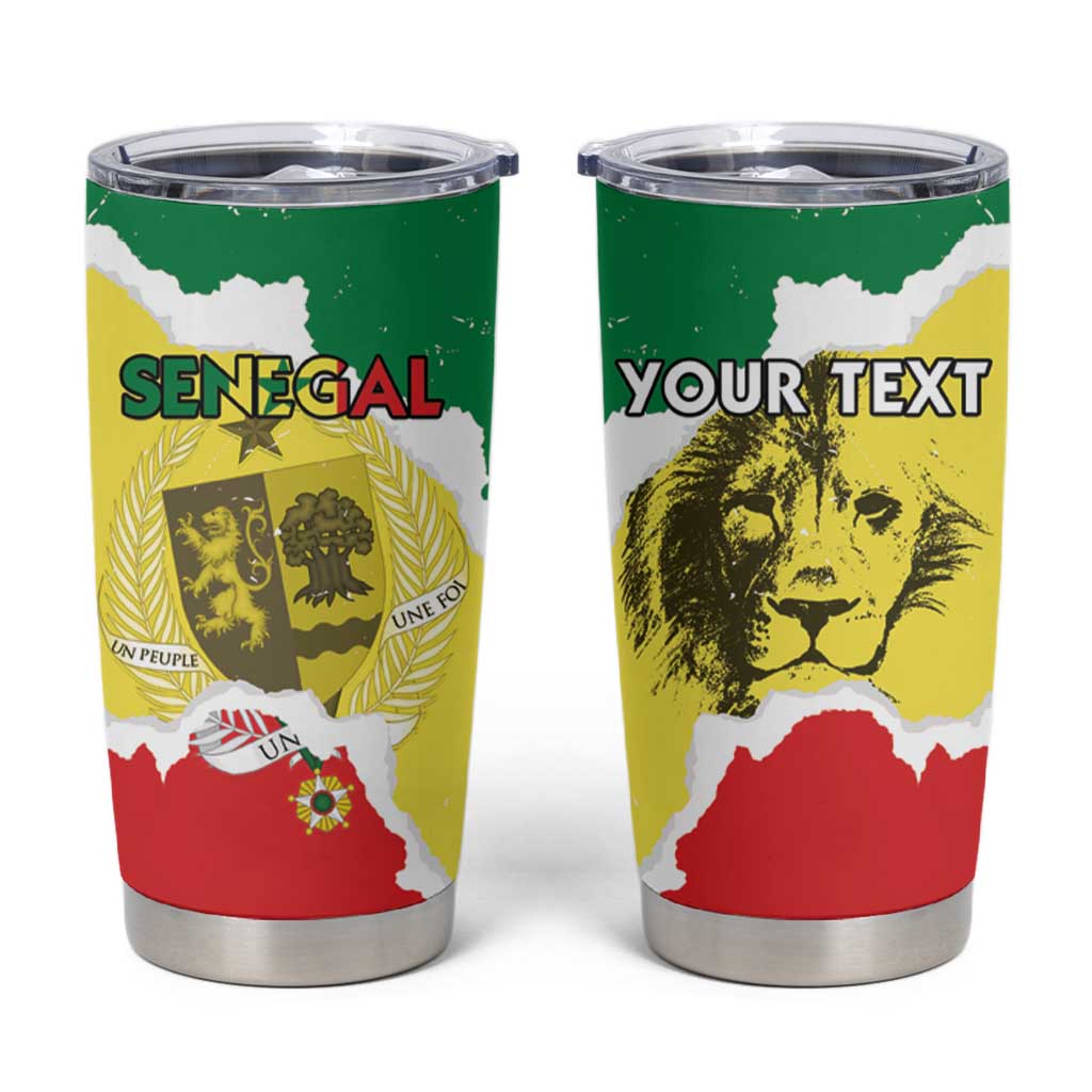 Custom Senegal Beach Soccer 2025 Tumbler Cup Allez Lions de la Teranga