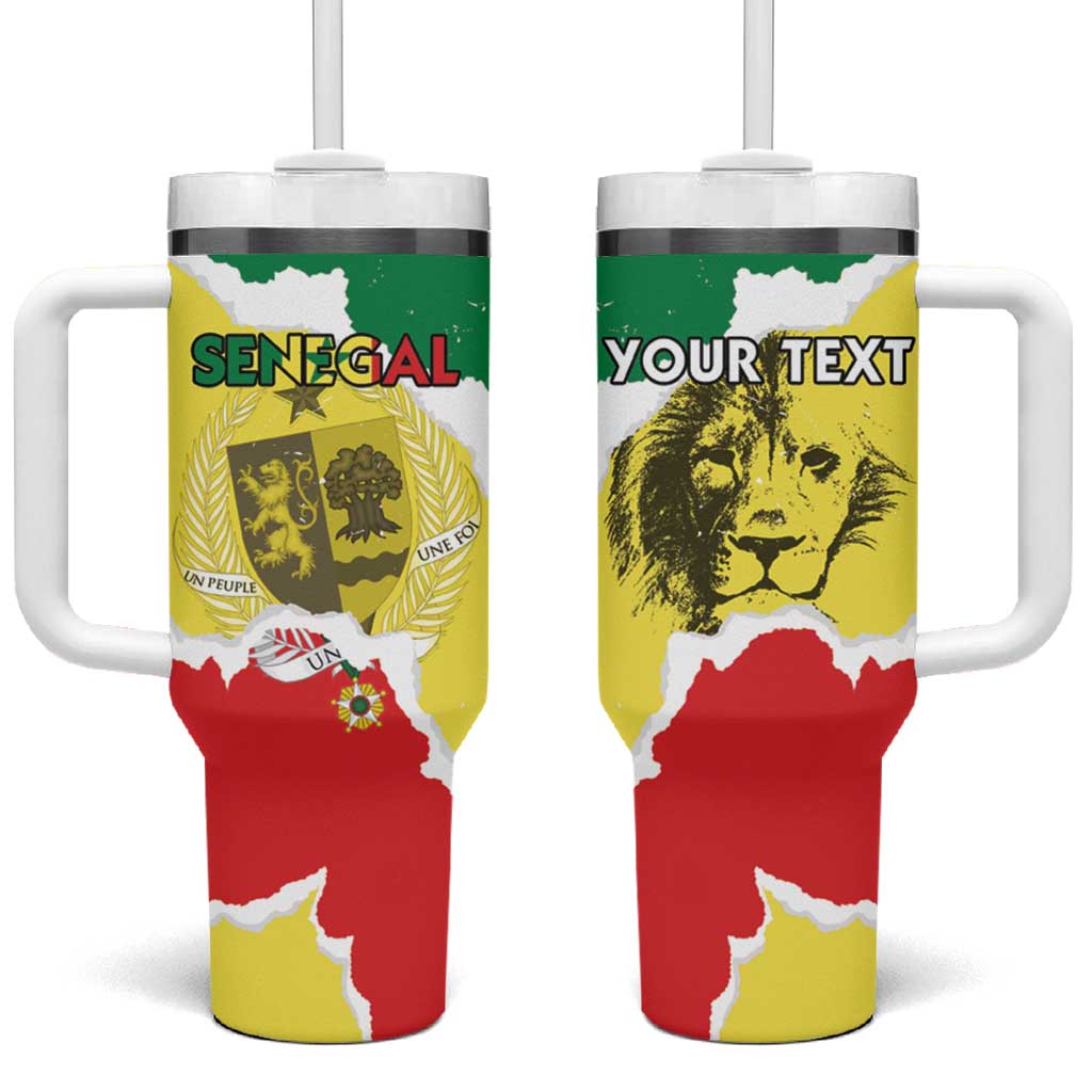 Custom Senegal Beach Soccer 2025 Tumbler With Handle Allez Lions de la Teranga