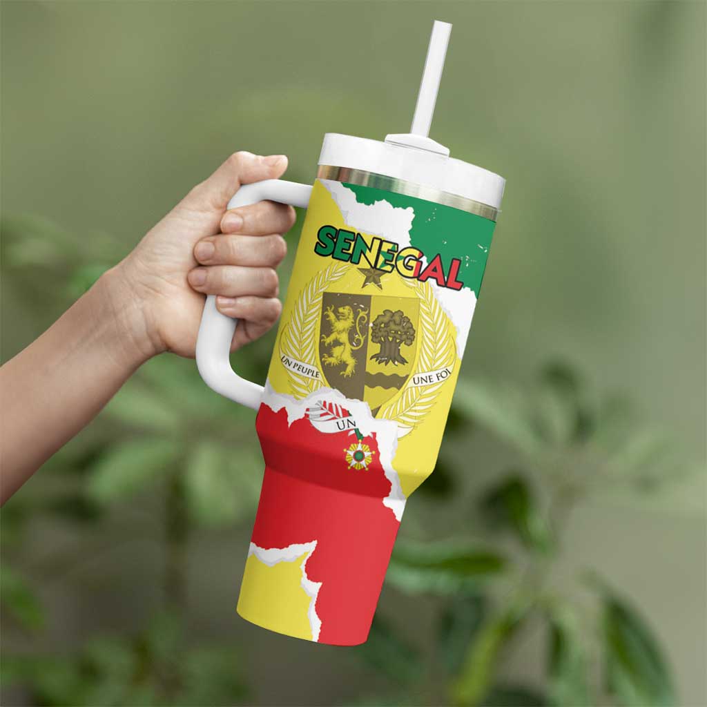 Custom Senegal Beach Soccer 2025 Tumbler With Handle Allez Lions de la Teranga