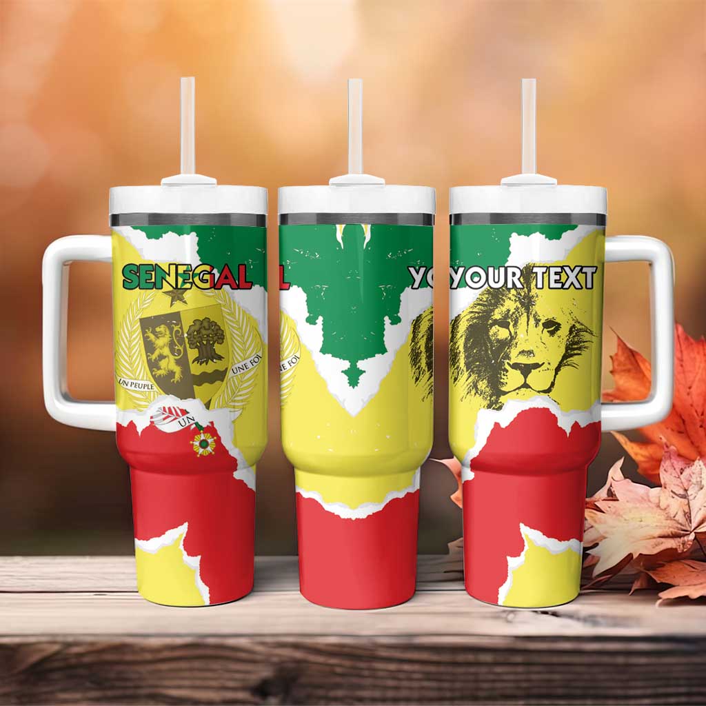 Custom Senegal Beach Soccer 2025 Tumbler With Handle Allez Lions de la Teranga