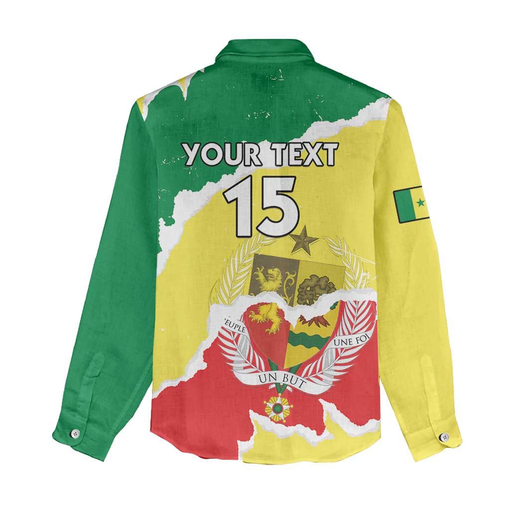 Custom Senegal Beach Soccer 2025 Women Casual Shirt Allez Lions de la Teranga