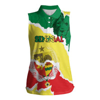 Custom Senegal Beach Soccer 2025 Women Sleeveless Polo Shirt Allez Lions de la Teranga