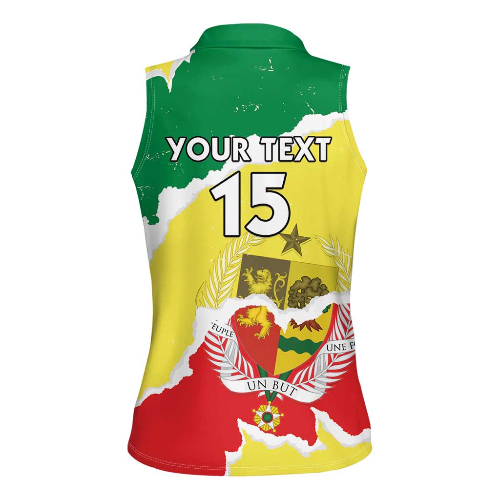 Custom Senegal Beach Soccer 2025 Women Sleeveless Polo Shirt Allez Lions de la Teranga