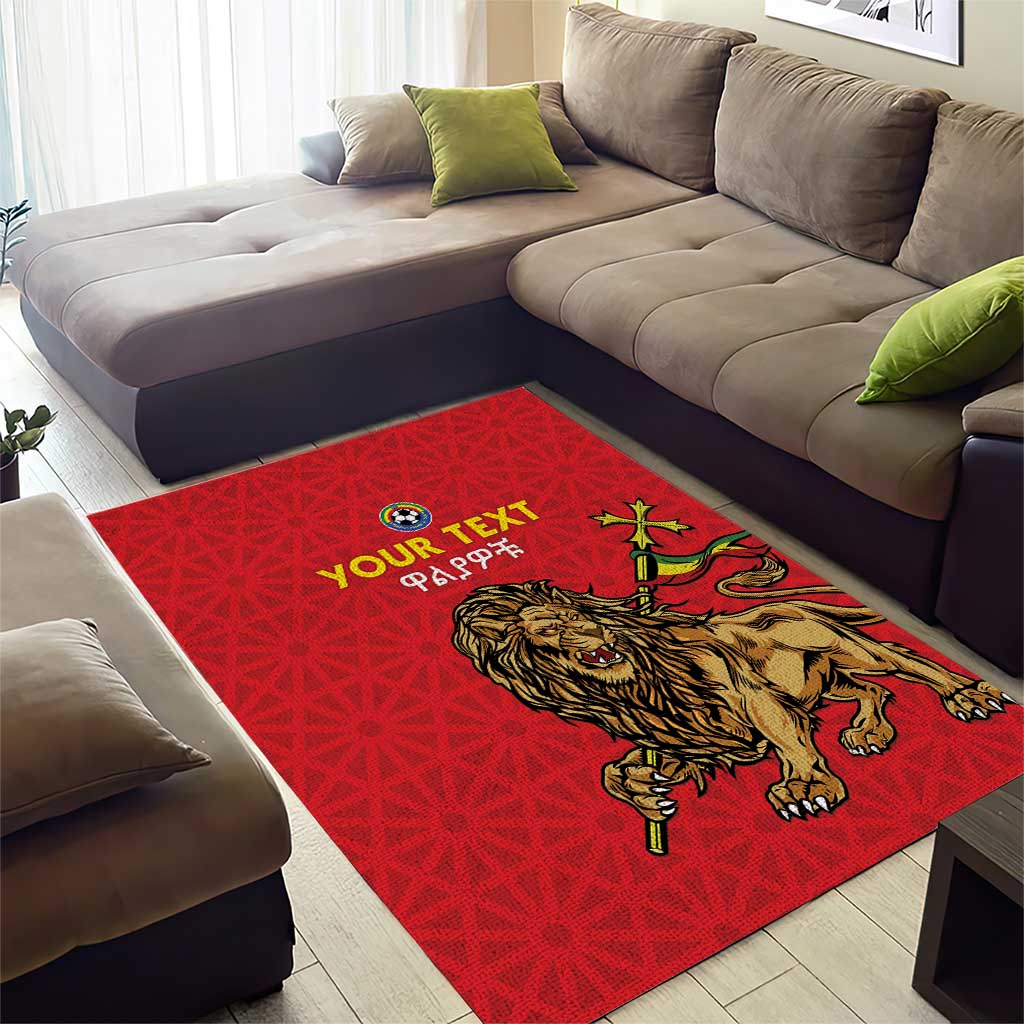 Custom Ethiopia Football Area Rug Come On Walia Ibex