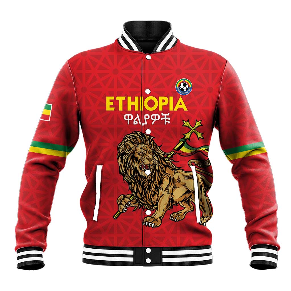 Custom Ethiopia Football Baseball Jacket Come On Walia Ibex