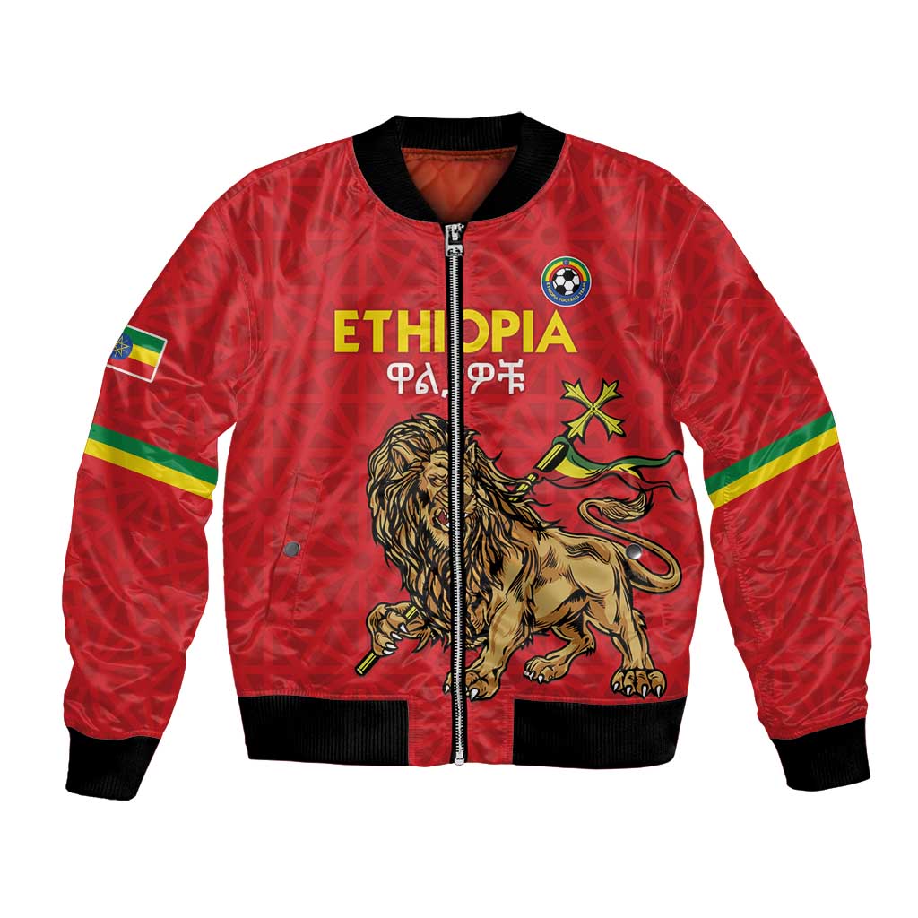 Custom Ethiopia Football Bomber Jacket Come On Walia Ibex