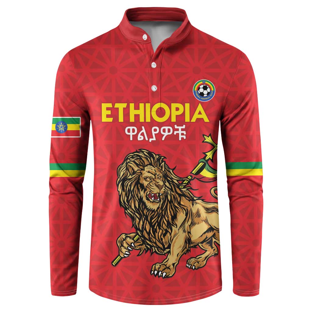 Custom Ethiopia Football Button Sweatshirt Come On Walia Ibex