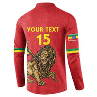 Custom Ethiopia Football Button Sweatshirt Come On Walia Ibex