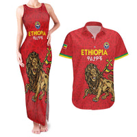 Custom Ethiopia Football Couples Matching Tank Maxi Dress and Hawaiian Shirt Come On Walia Ibex