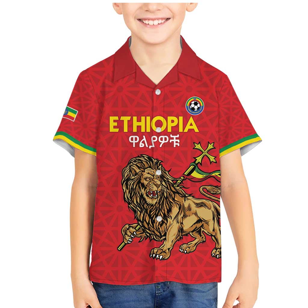 Custom Ethiopia Football Family Matching Mermaid Dress and Hawaiian Shirt Come On Walia Ibex