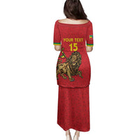 Custom Ethiopia Football Family Matching Puletasi and Hawaiian Shirt Come On Walia Ibex