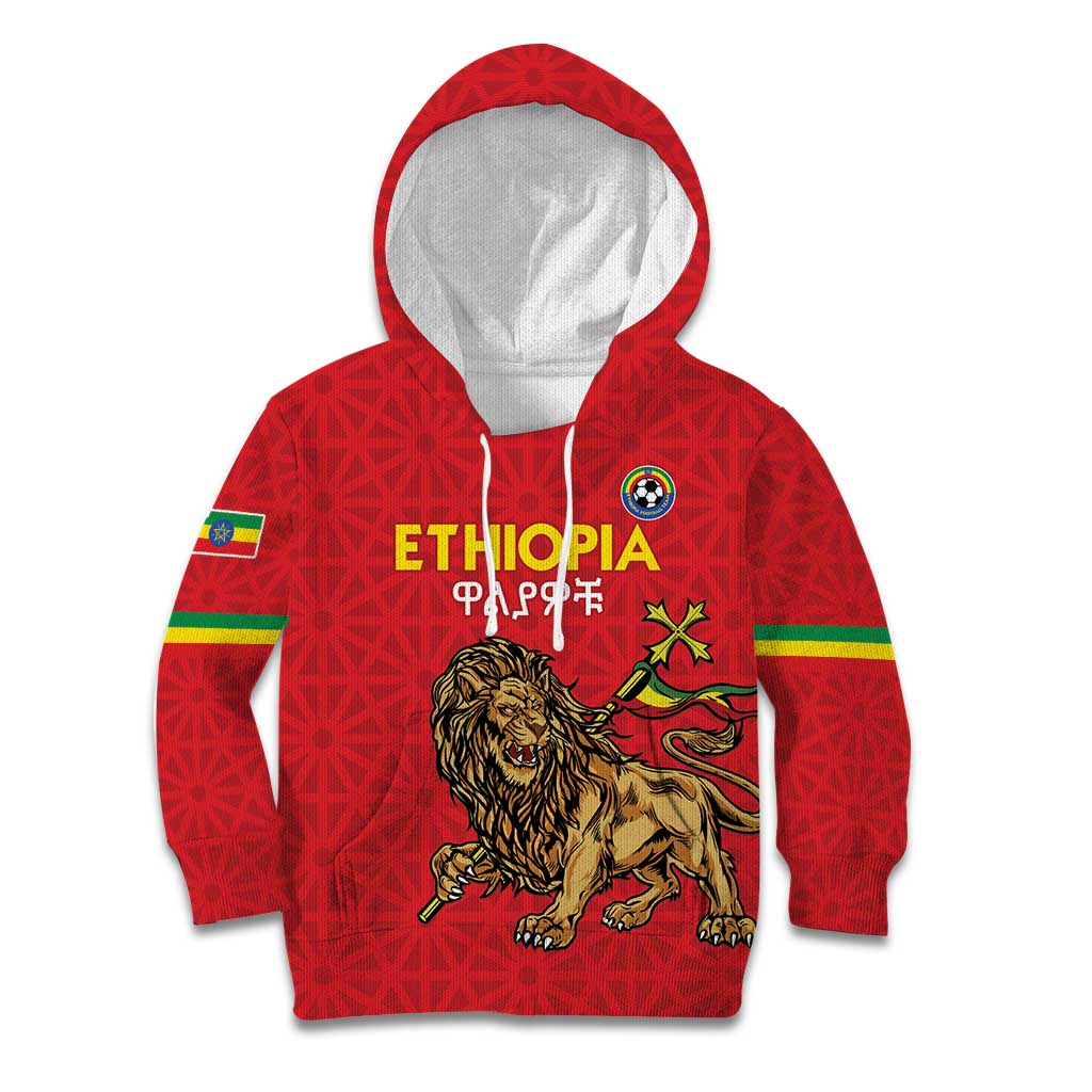 Custom Ethiopia Football Kid Hoodie Come On Walia Ibex