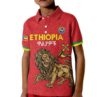 Custom Ethiopia Football Kid Polo Shirt Come On Walia Ibex