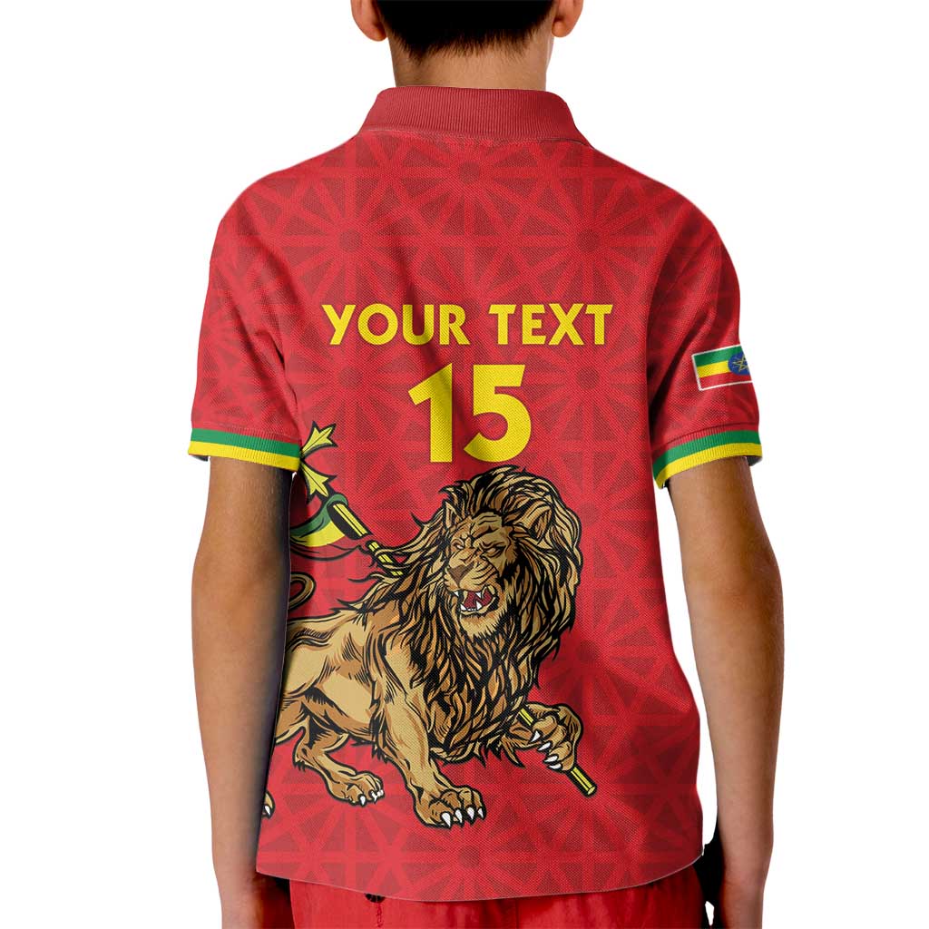 Custom Ethiopia Football Kid Polo Shirt Come On Walia Ibex