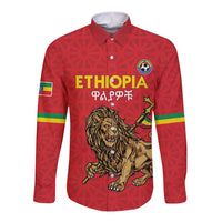 Custom Ethiopia Football Long Sleeve Button Shirt Come On Walia Ibex