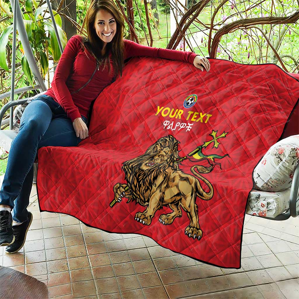Custom Ethiopia Football Quilt Come On Walia Ibex