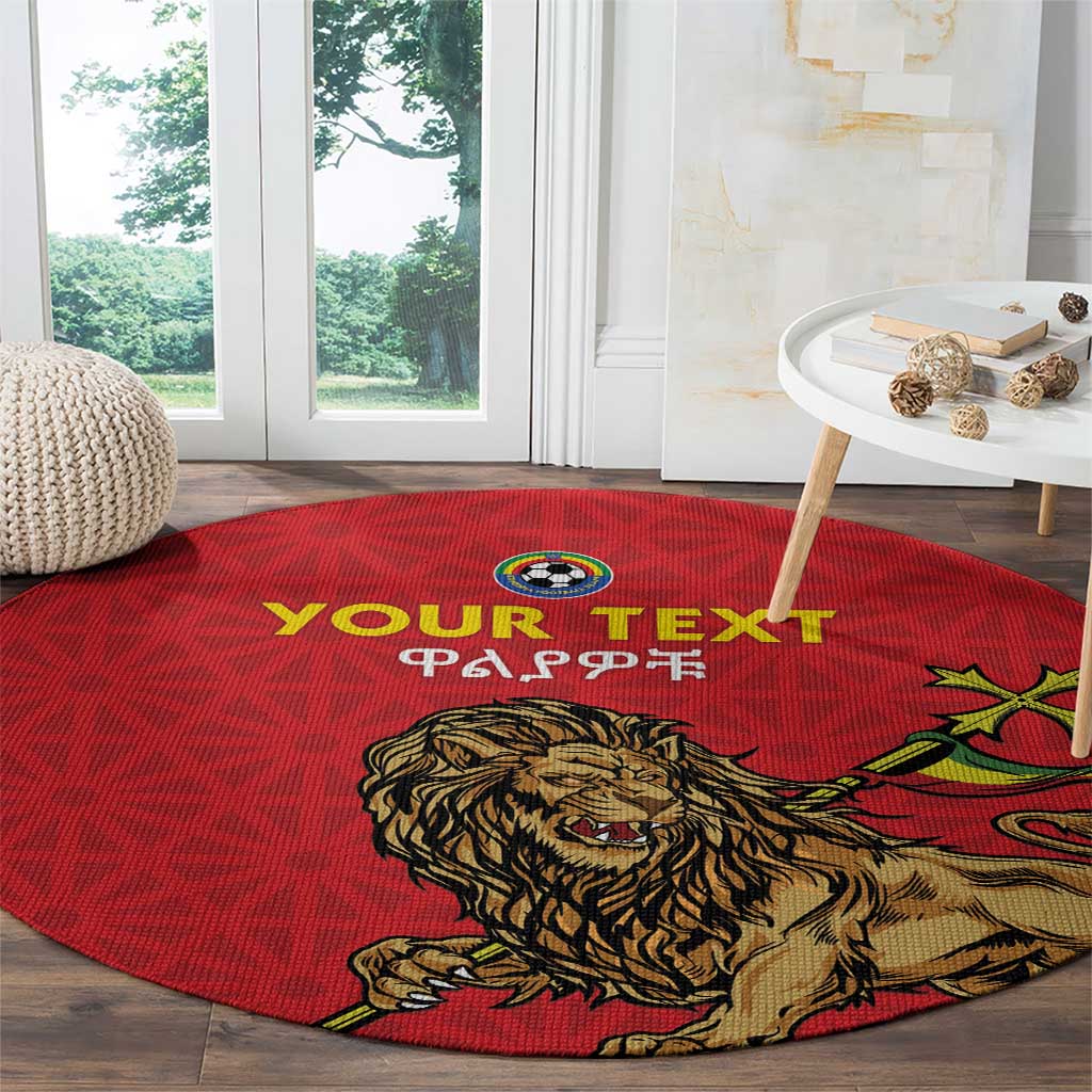Custom Ethiopia Football Round Carpet Come On Walia Ibex