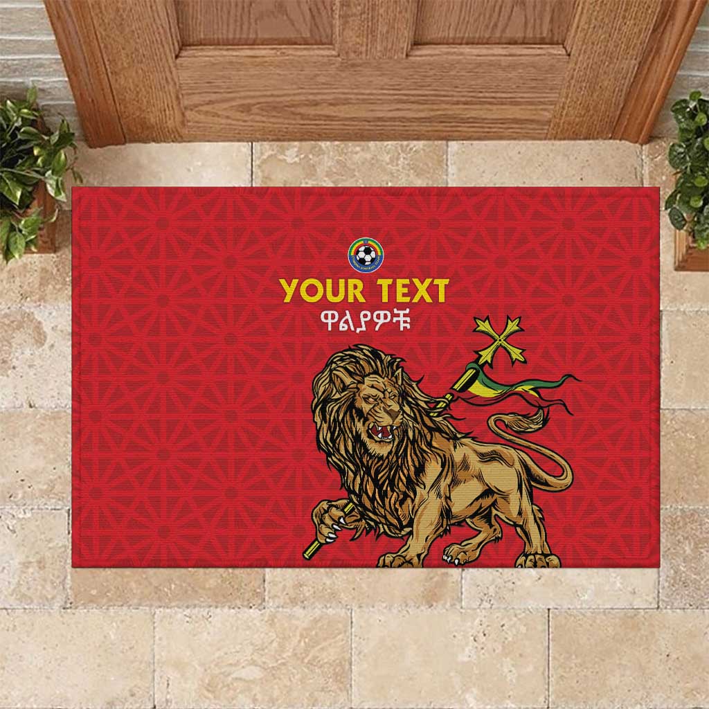 Custom Ethiopia Football Rubber Doormat Come On Walia Ibex