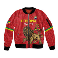Custom Ethiopia Football Sleeve Zip Bomber Jacket Come On Walia Ibex