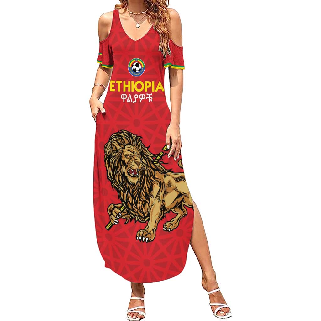 Custom Ethiopia Football Summer Maxi Dress Come On Walia Ibex