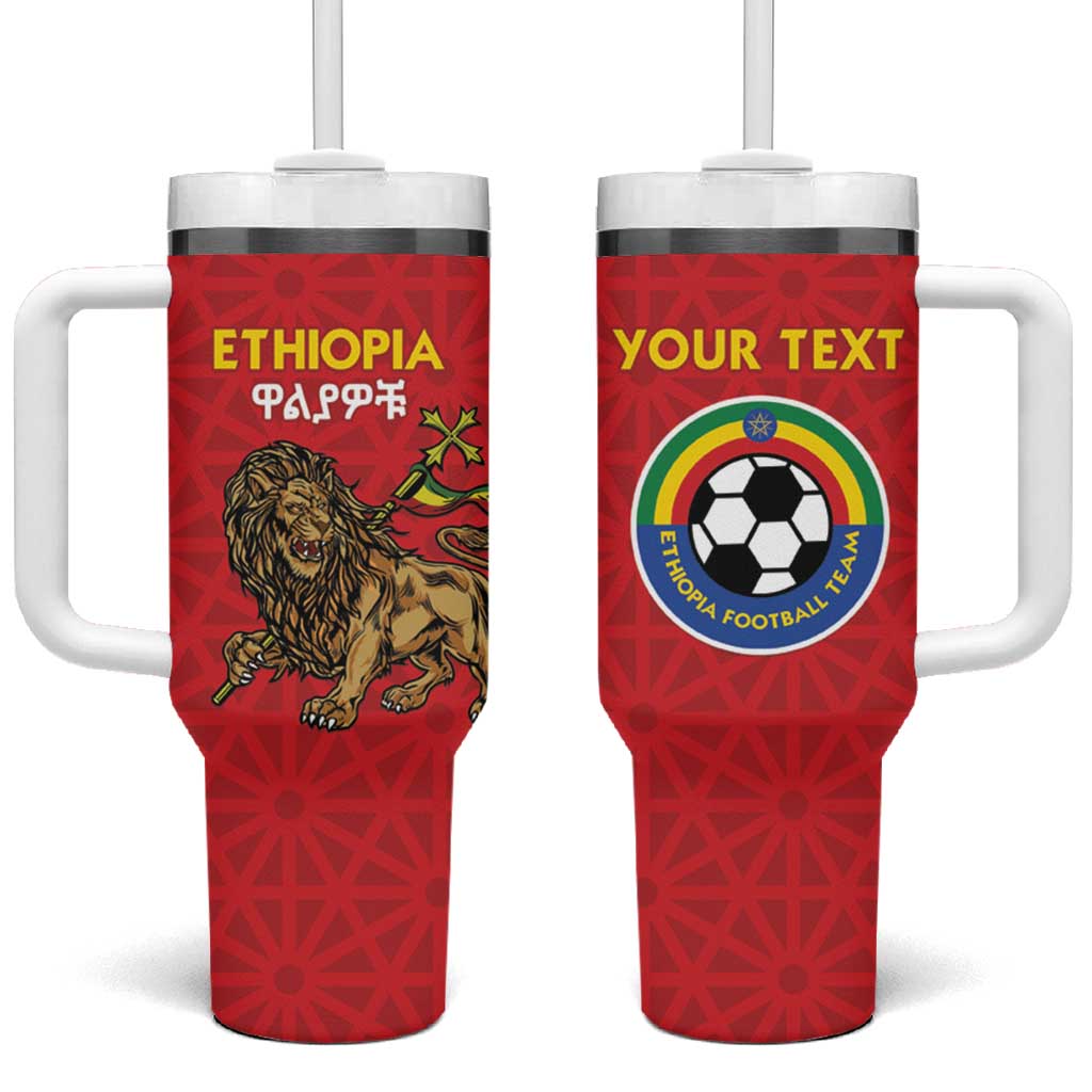 Custom Ethiopia Football Tumbler With Handle Come On Walia Ibex