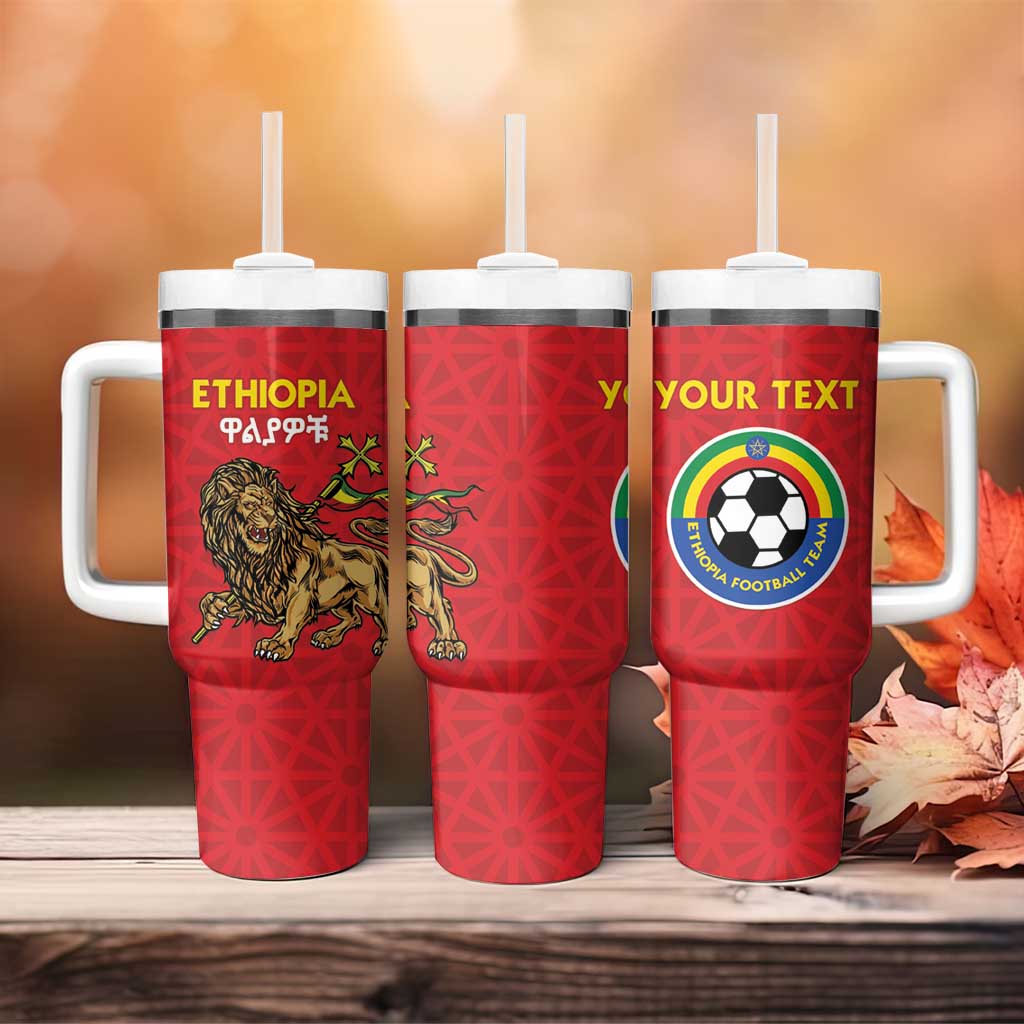 Custom Ethiopia Football Tumbler With Handle Come On Walia Ibex