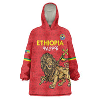 Custom Ethiopia Football Wearable Blanket Hoodie Come On Walia Ibex