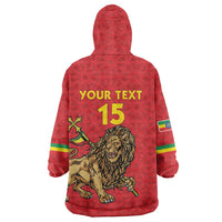 Custom Ethiopia Football Wearable Blanket Hoodie Come On Walia Ibex