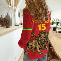 Custom Ethiopia Football Women Casual Shirt Come On Walia Ibex