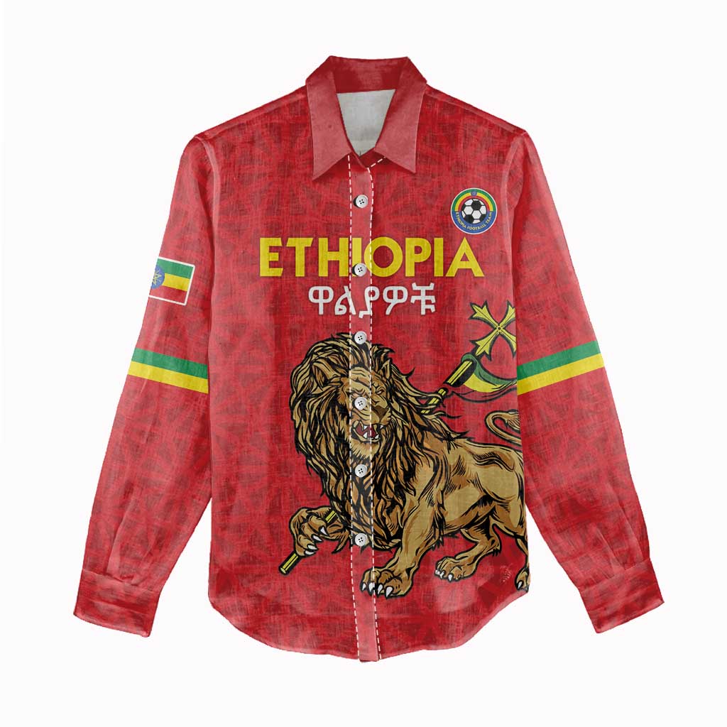 Custom Ethiopia Football Women Casual Shirt Come On Walia Ibex